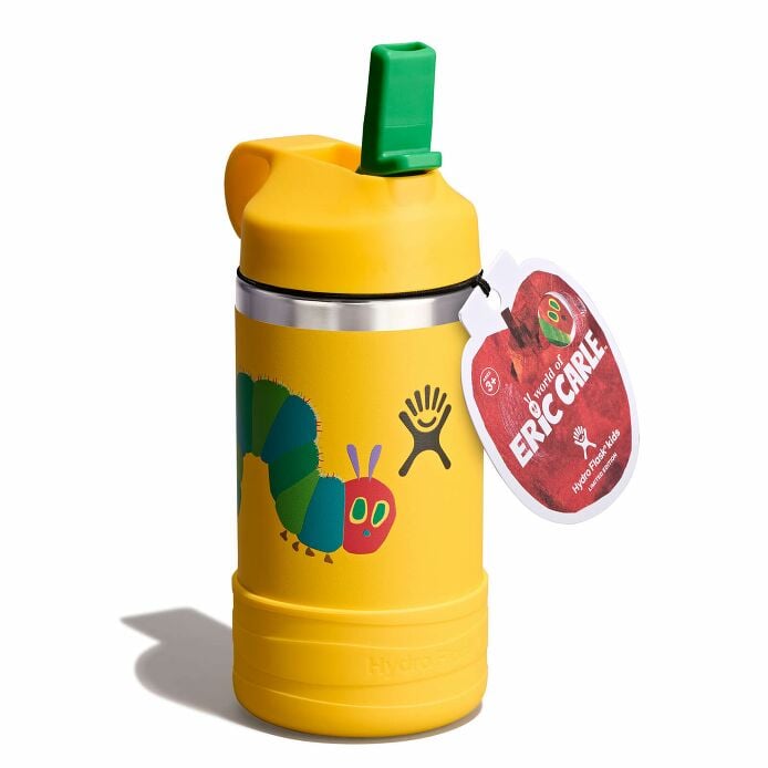 kids-12-oz-bottle-world-of-eric-carletm-y6 le26-w12-1000-kids-12-oz-wide-straw-cap-and-boot-yellow-caterpillar-angled-lid-open-withtag_1.jpg