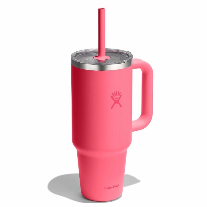 40-oz-travel-tumbler-v9 tt40pscc668-40-oz-travel-tumbler-clear-lid-popstar-pink-angled.jpg